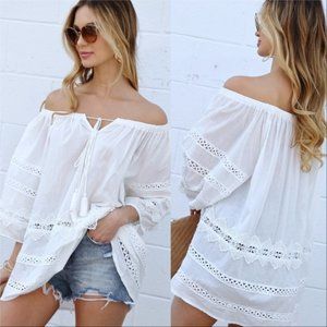 Cruisin' Cotton Off Shoulder Blouse